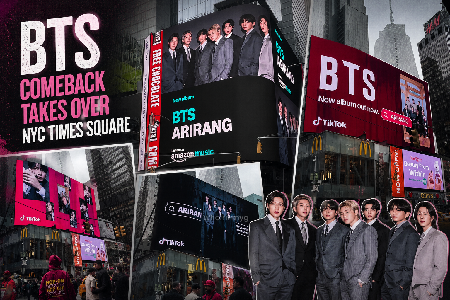 Invazie culturală sud-coreeană la New York: BTS domină Times Square înaintea concertelor