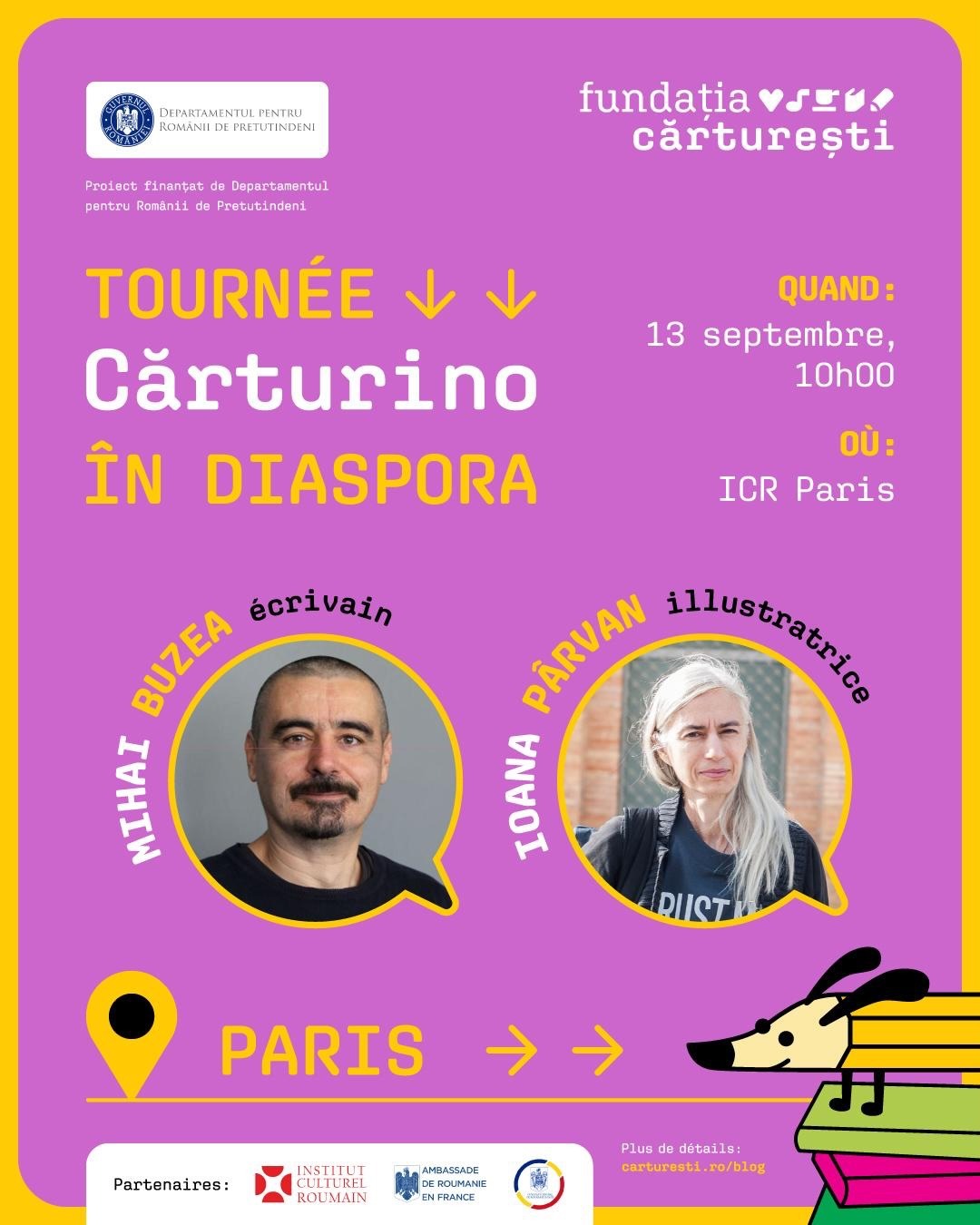 Magia literaturii române la Paris. Turneul Cărturino aduce ateliere și scriitori la ICR