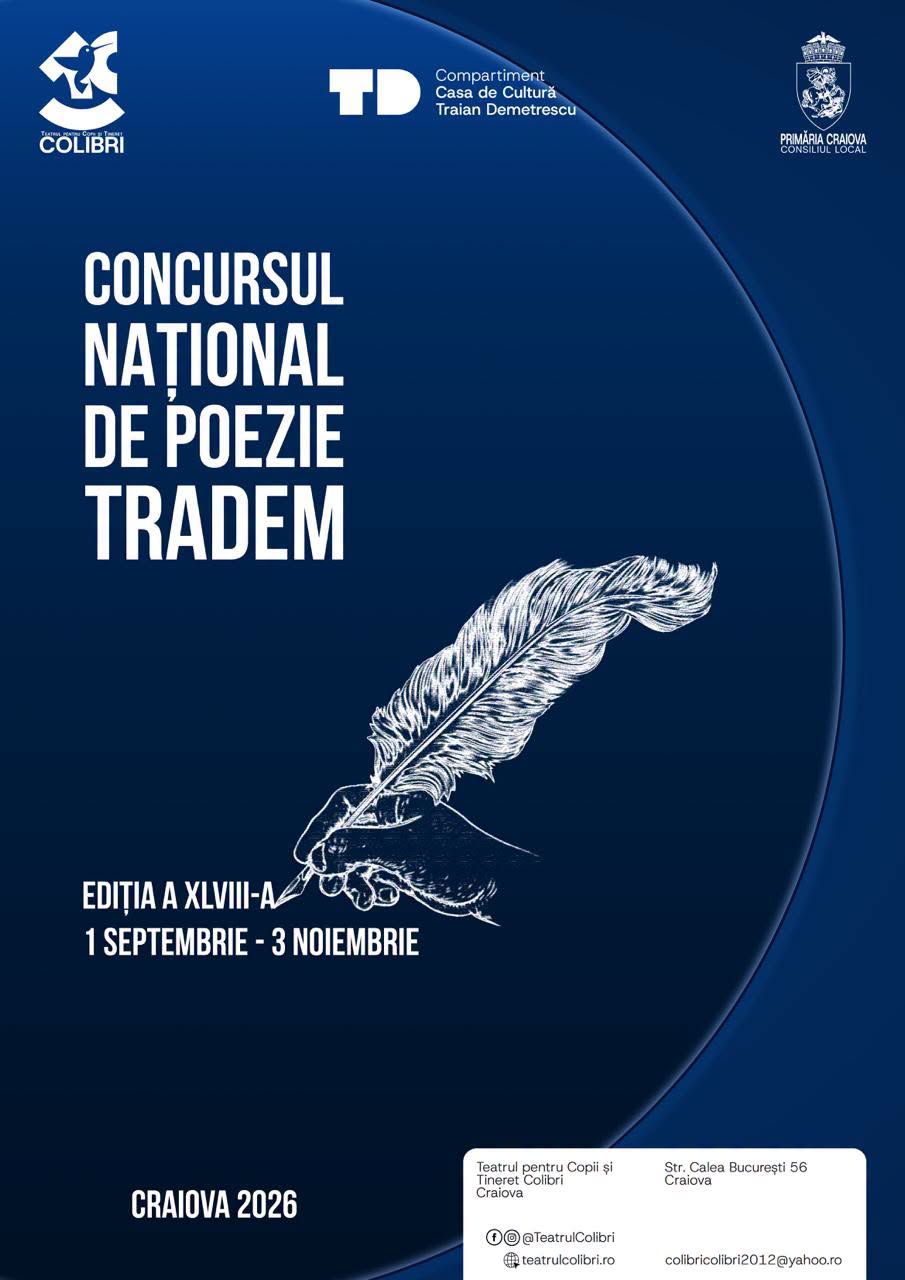 S-a dat startul înscrierilor la Concursul Național de Poezie „TRADEM”, Ediția XLVIII