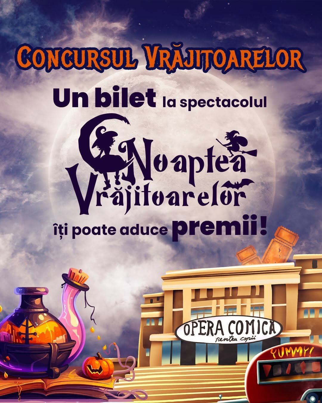 Festivalul Vrăjitoarelor începe pe 9 octombrie la Opera Comică pentru Copii: ateliere, spectacole și o Academie a Magiei