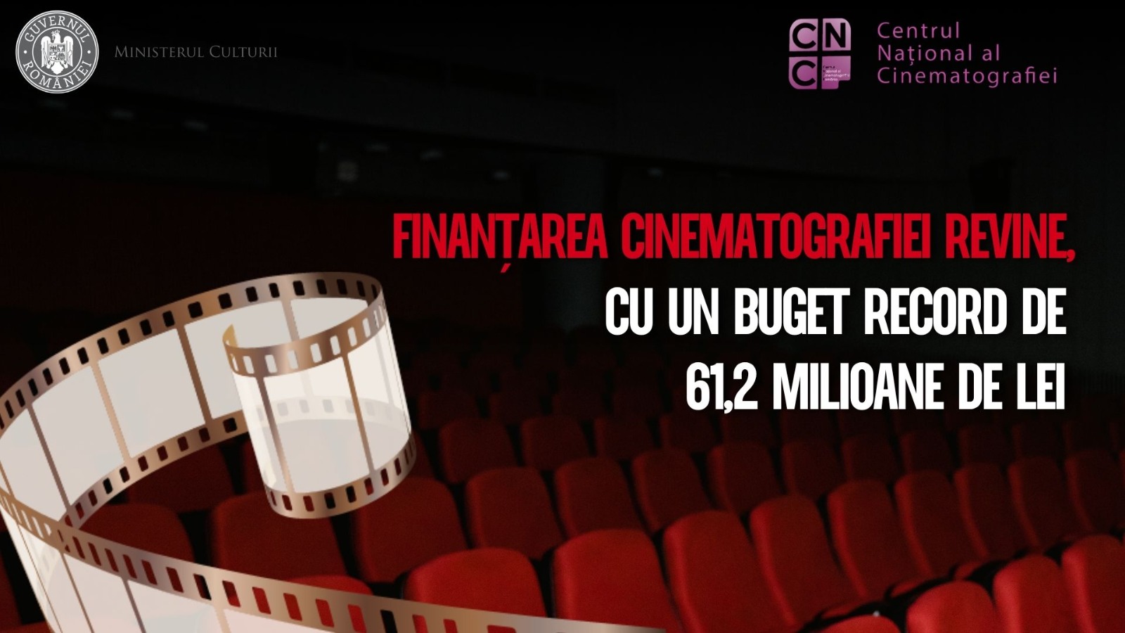 Finanțarea filmului revine după doi ani, cu 61,26 milioane de lei. Ministerul Culturii reintroduce bursele de 10.000 de lei