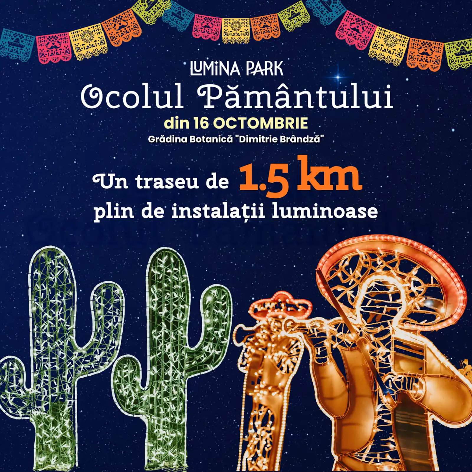 Lumina Park se deschide pe 16 octombrie la Grădina Botanică din București: „Ocolul Pământului” în 200 de instalații
