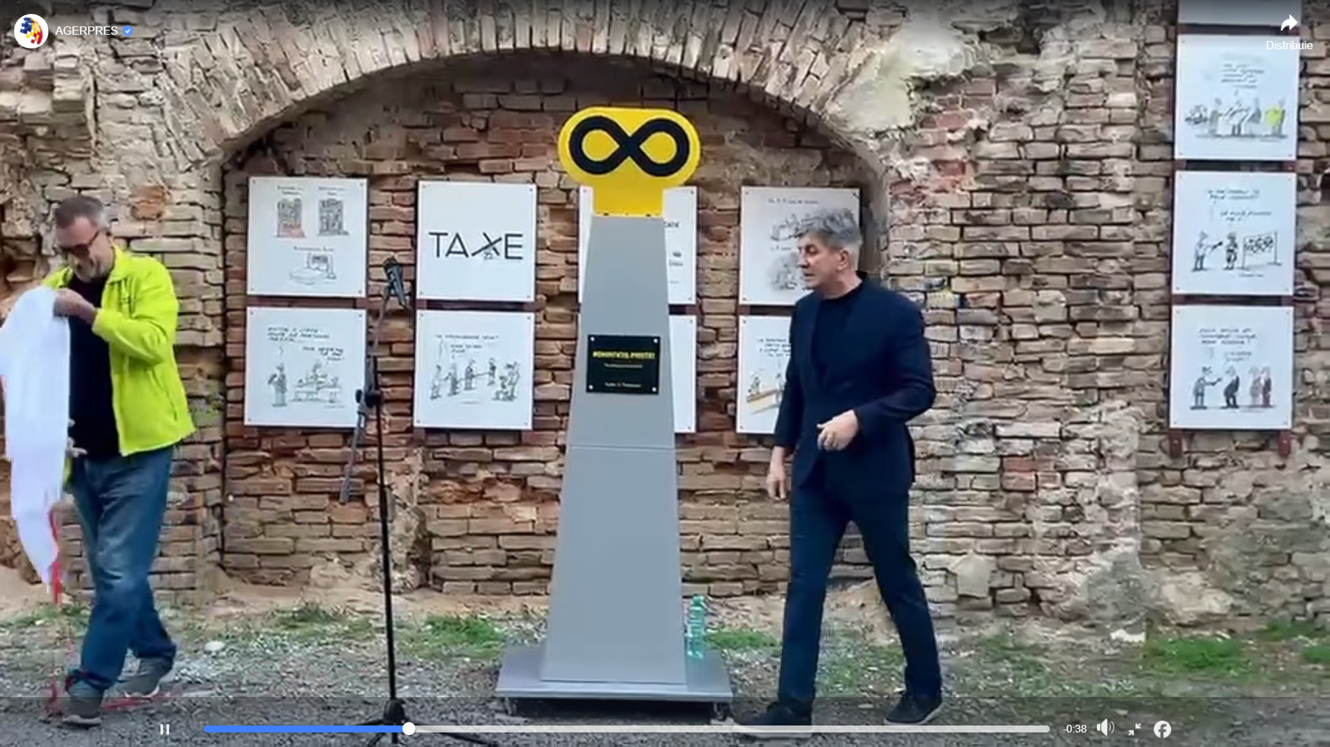 Costel Pătrășcan a inaugurat „Monumentul prostiei” la Brăila: un semn al infinitului, construit pentru a putea călători