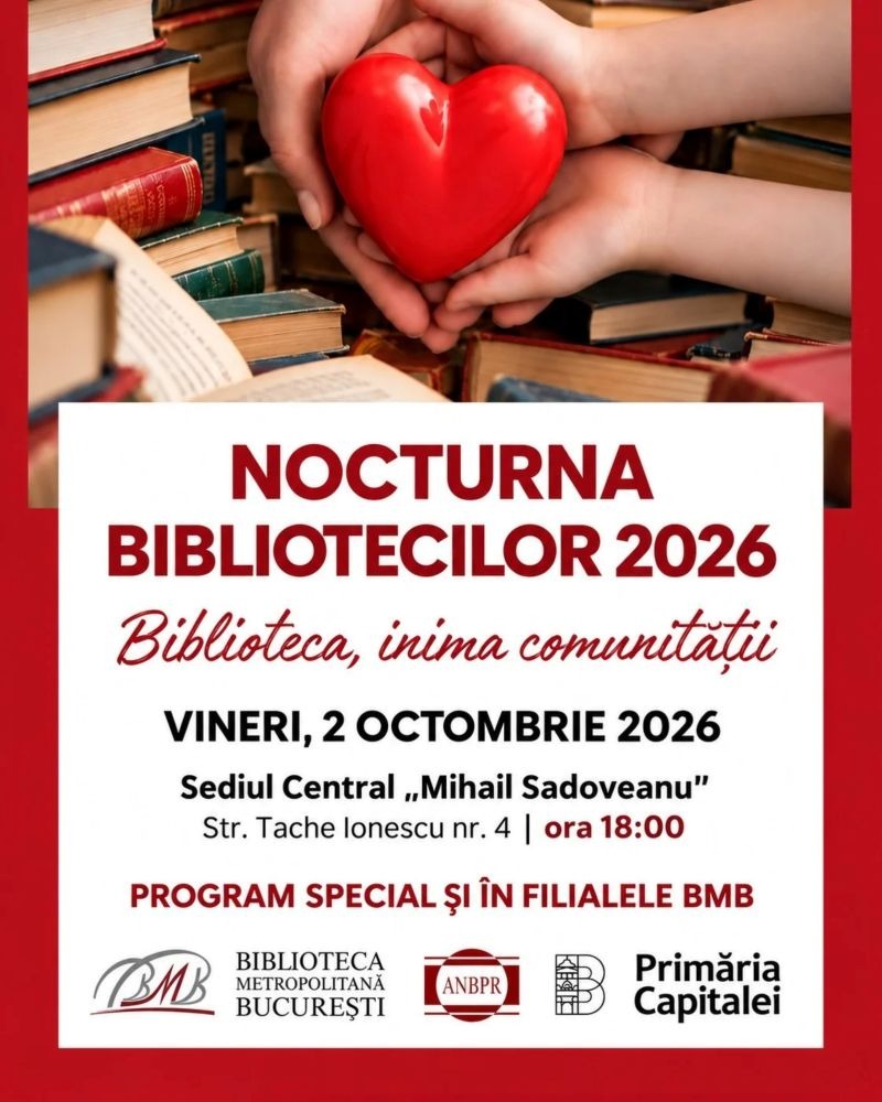 Nocturna Bibliotecilor, vineri, 2 octombrie: teatru de păpuși, jocuri și concerte la Biblioteca Metropolitană București