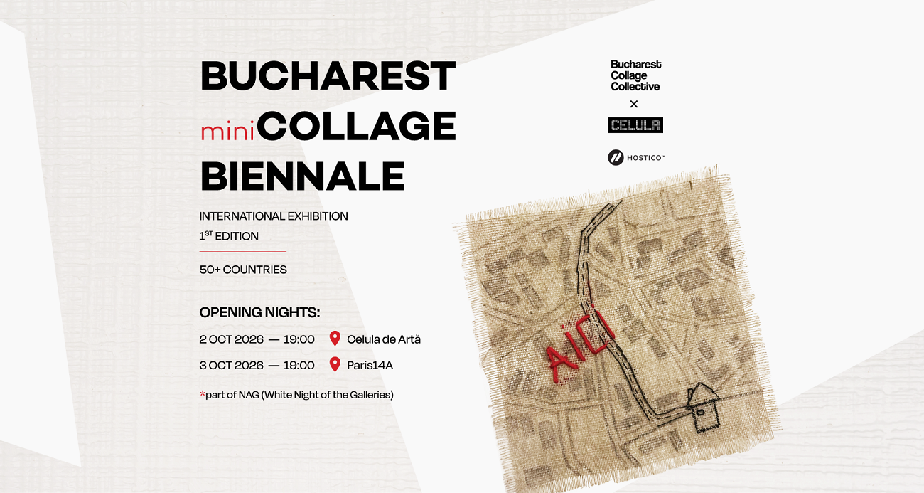 Bucharest miniCOLLAGE Biennale, la prima ediție: colaje în miniatură de artiști din România și din străinătate, din 2 octombrie