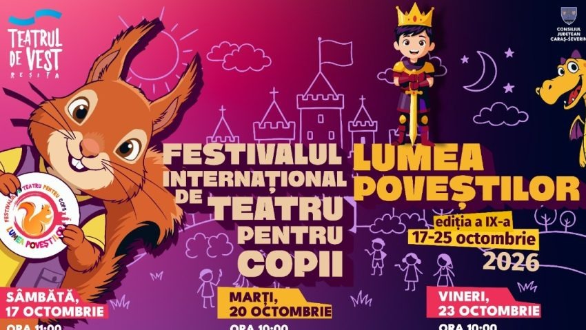 „Lumea poveștilor”, festivalul de teatru pentru copii de la Reșița: 13 spectacole, între 17 și 25 octombrie